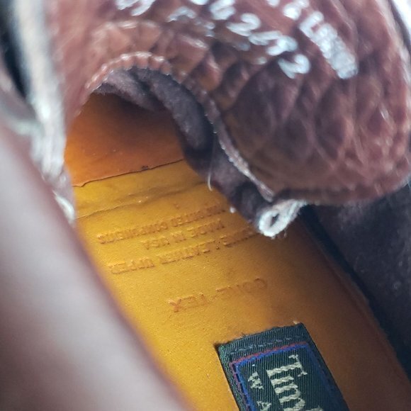 VTG Y2K Timberland Womens Size 9.5 Brown Waterproof‎ Made in USA Ankle Boots - Picture 11 of 12